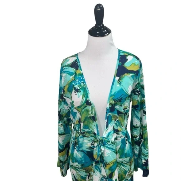 Islander Women's M Medium Beach Cover-Up Floral Lightweight Resort Cruise Wear - Picture 2 of 8